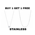 White Heart Pendant + Sleek Silver Pendant