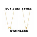 Gold Bow Pendant + Sparkling Pendant