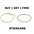 Gold Polished snake chain Bracelet + Gold & silver Bracelet