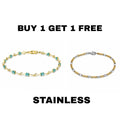 Tulip Blue Blossom Bracelet + Gold & silver bracelet