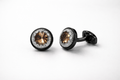 Champagne and diamond stud earrings