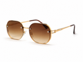Luxe Octagon Gold Brown Gradient Sunglasses