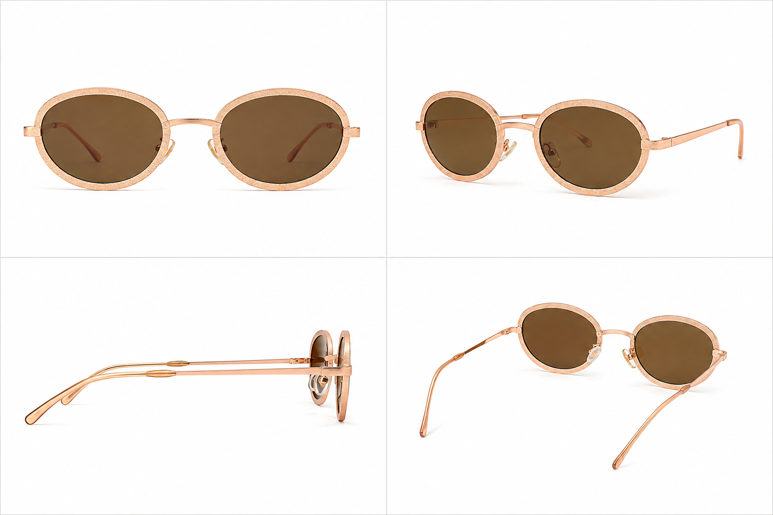 Aurora Rose Gold Round Sunglasses