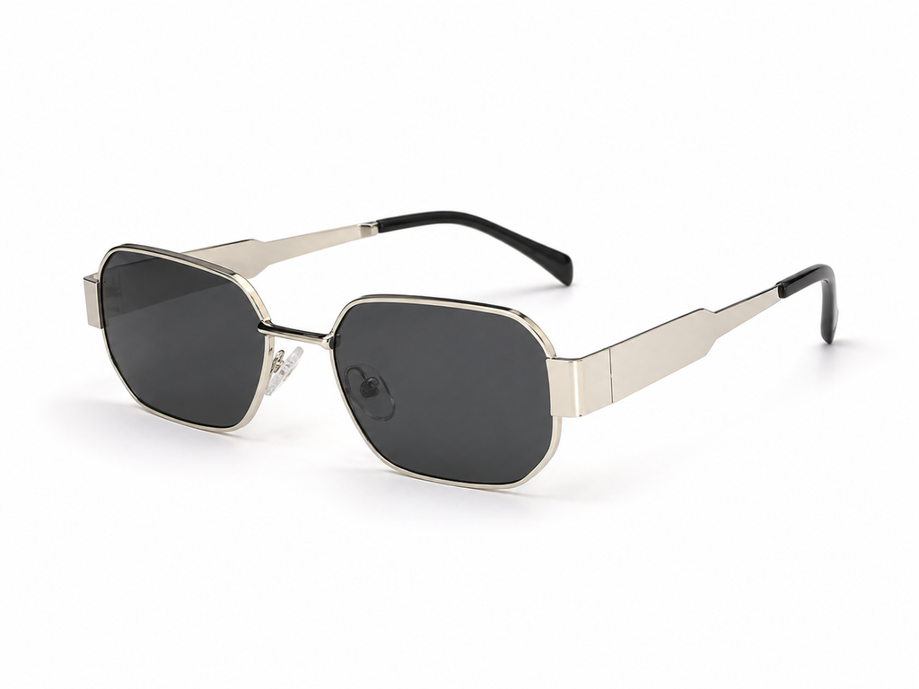 Titan Edge Silver Square Sunglasses
