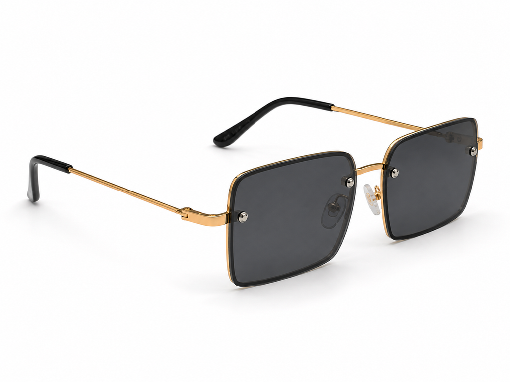 Noir Edge Gold Square Sunglasses