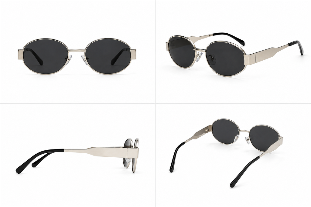 Titan Oval Silver Sunglasses