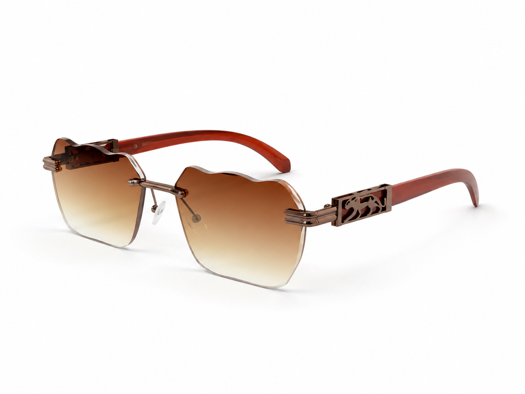 Royal Crest Brown Gradient Rimless Sunglasses