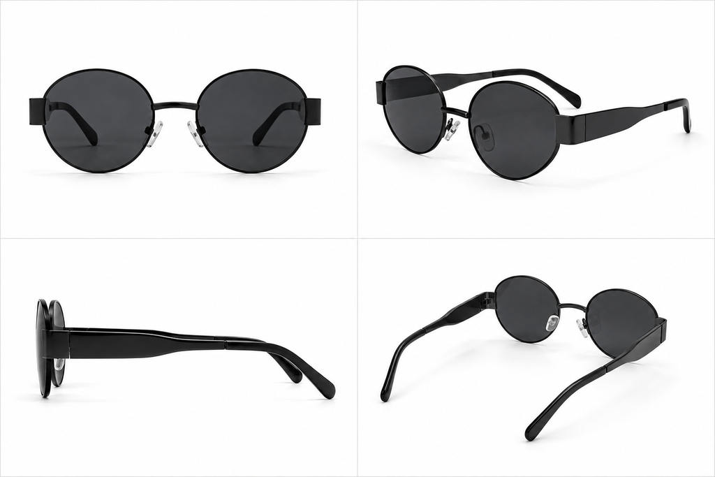 Phantom Noir Round Sunglasses Black