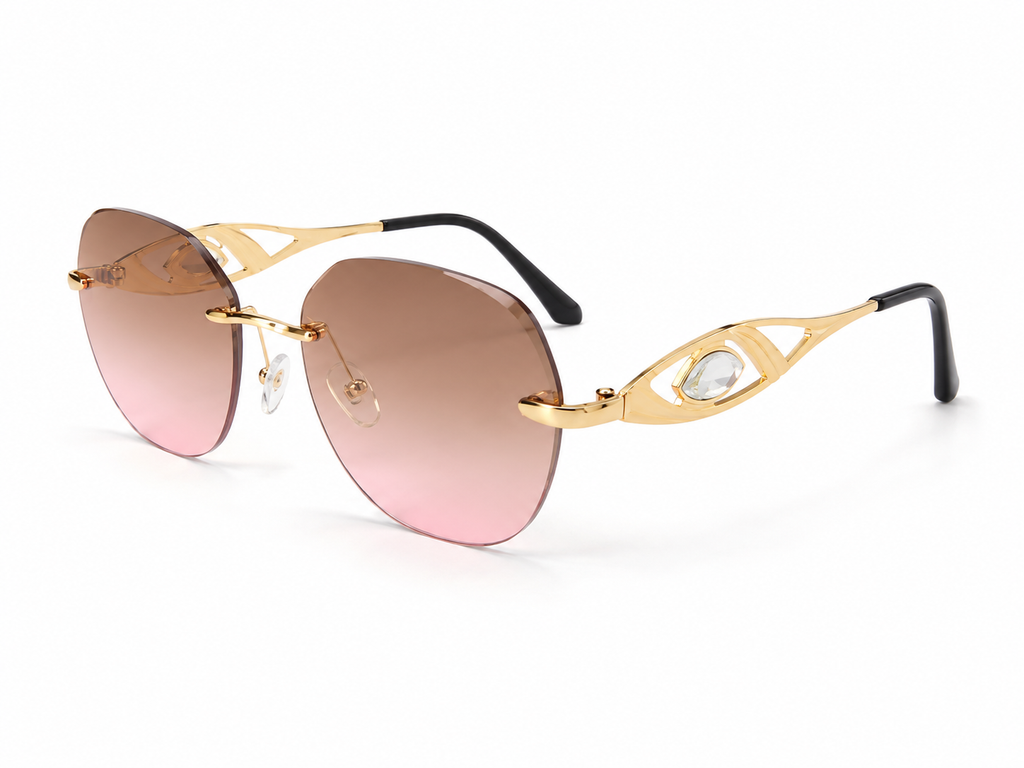 Crystal Luxe Gold Gradient Sunglasses