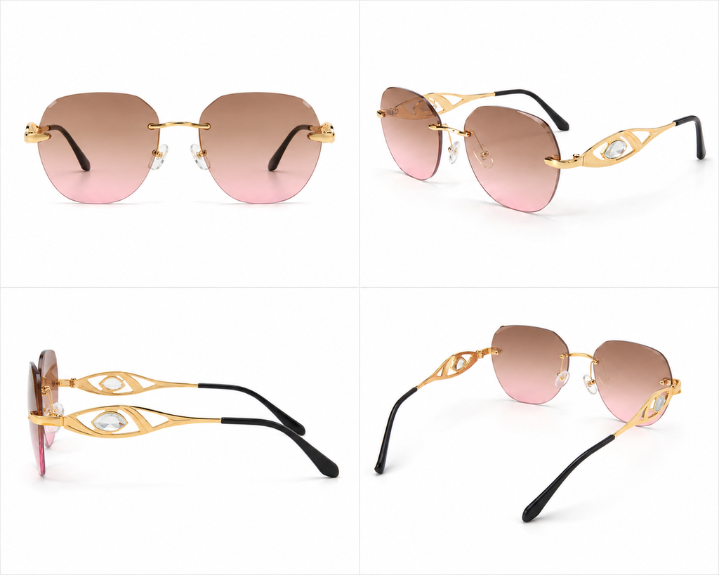 Crystal Luxe Gold Gradient Sunglasses
