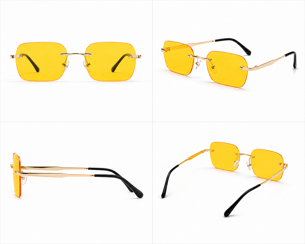 Solar Vision Gold Rimless Sunglasses