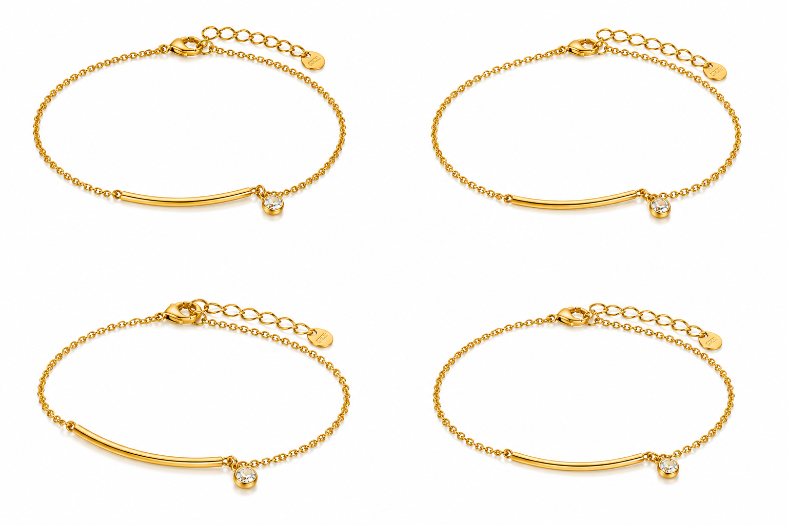 Delicate gold bracelet with crystal detail