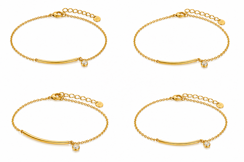 Delicate gold bracelet with crystal detail
