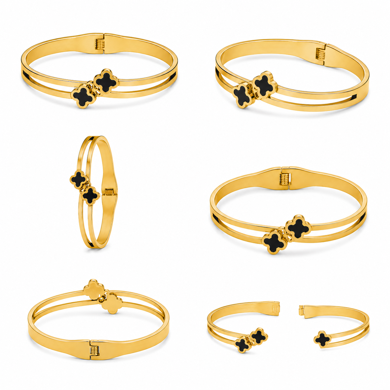 Elegant gold and black bangle