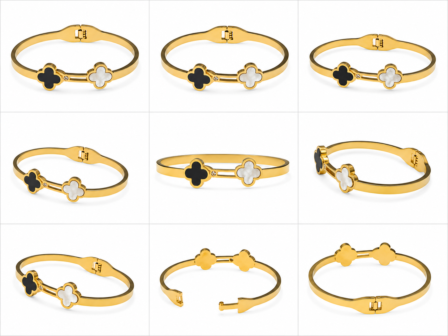 Elegant gold clover bracelet