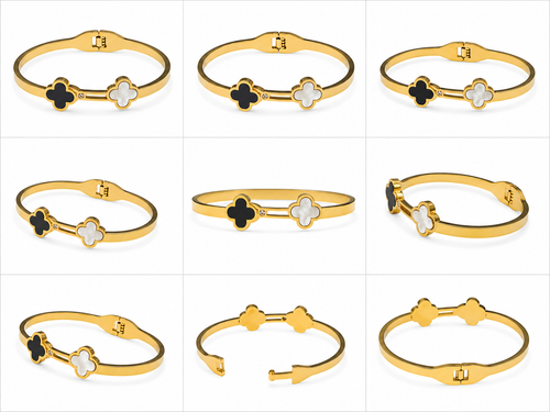 Elegant gold clover bracelet