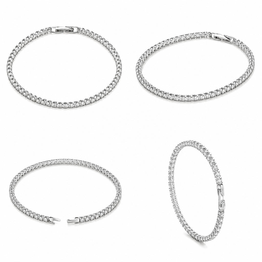 Elegant silver rhinestone