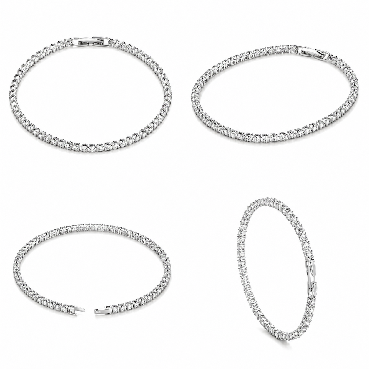 Elegant silver rhinestone