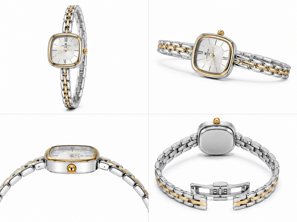 Elegant two-tone luxury wristwatch