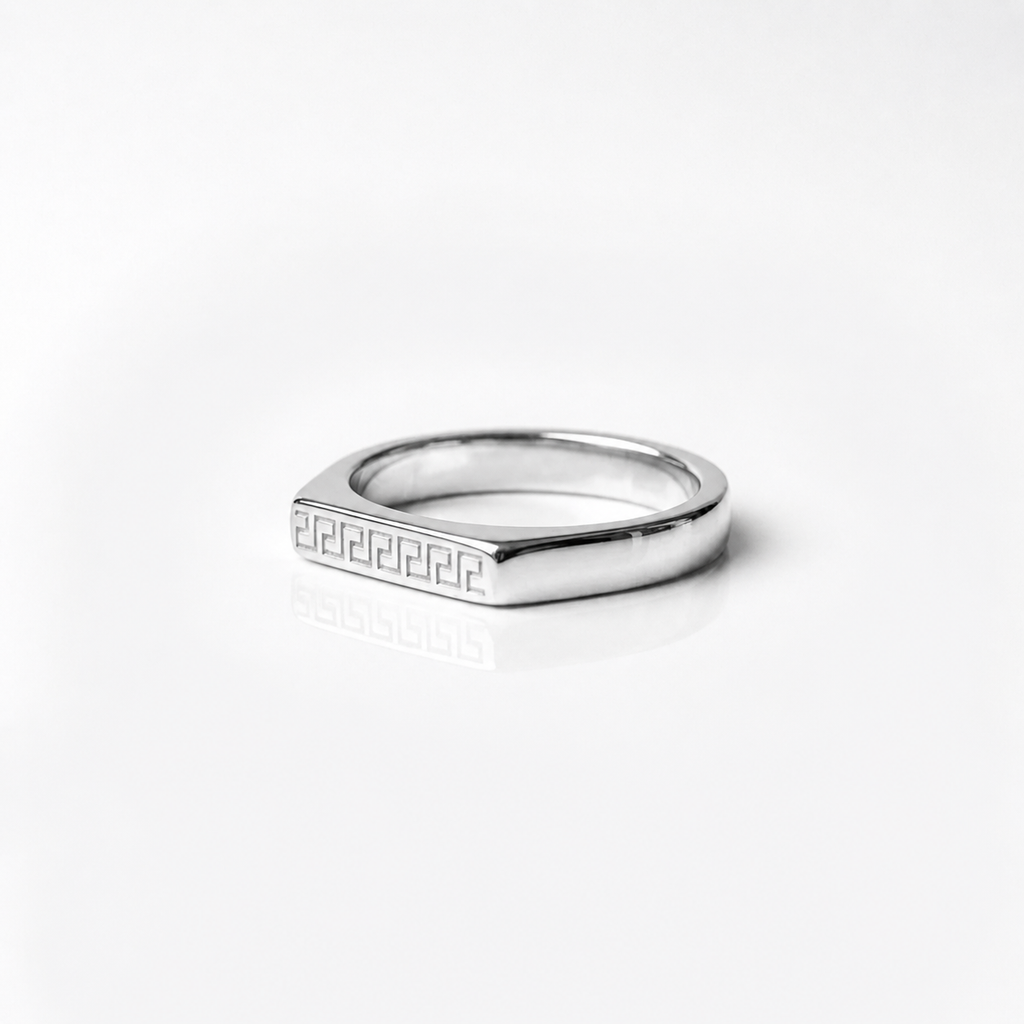 Elysian Greek Key Ring for men's