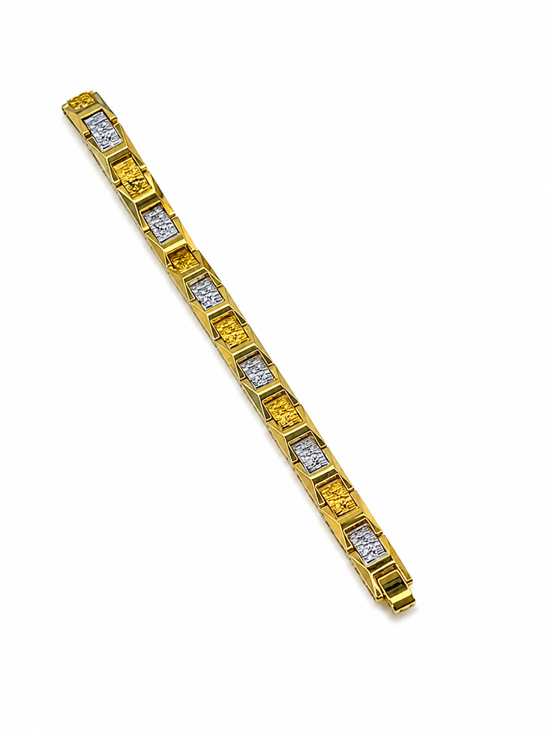 Geometric gold and silver bracelet