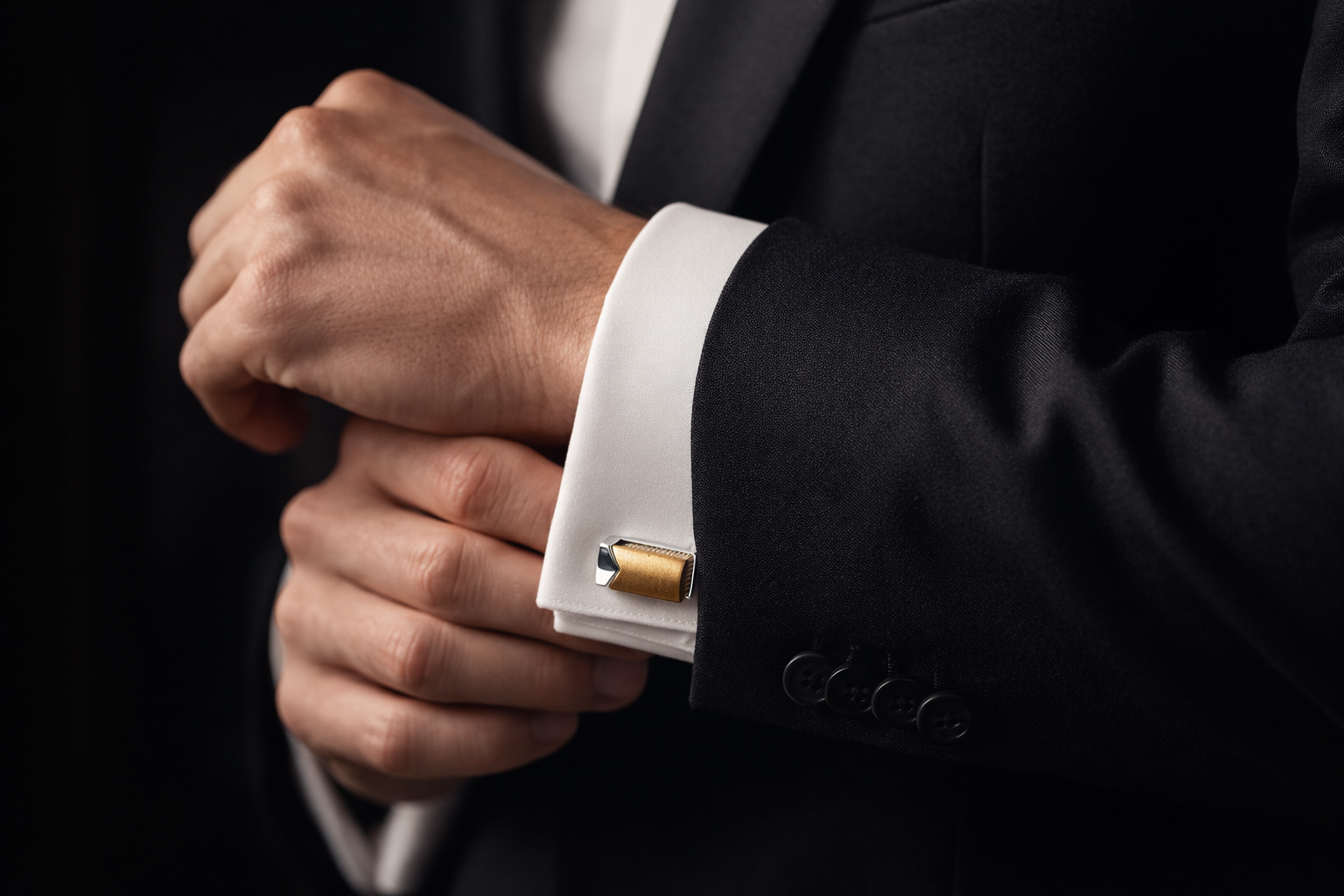 Elegant silver and gold cufflinks