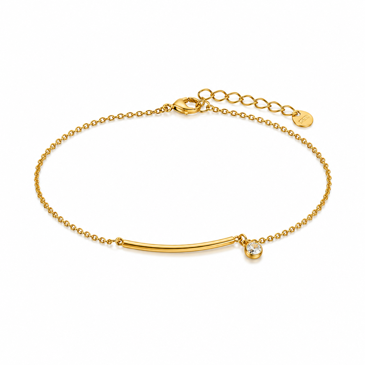 Delicate gold bracelet with crystal detail