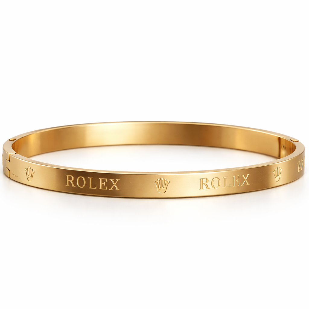 Elegant Rolex gold bangle close-up