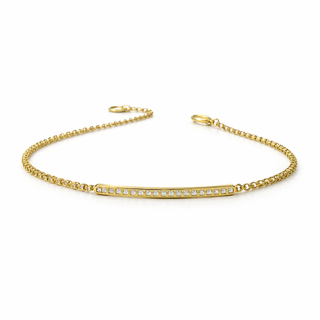 Elegant gold bracelet with cubic zirconia