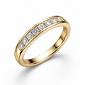 Elegant diamond wedding band in gold