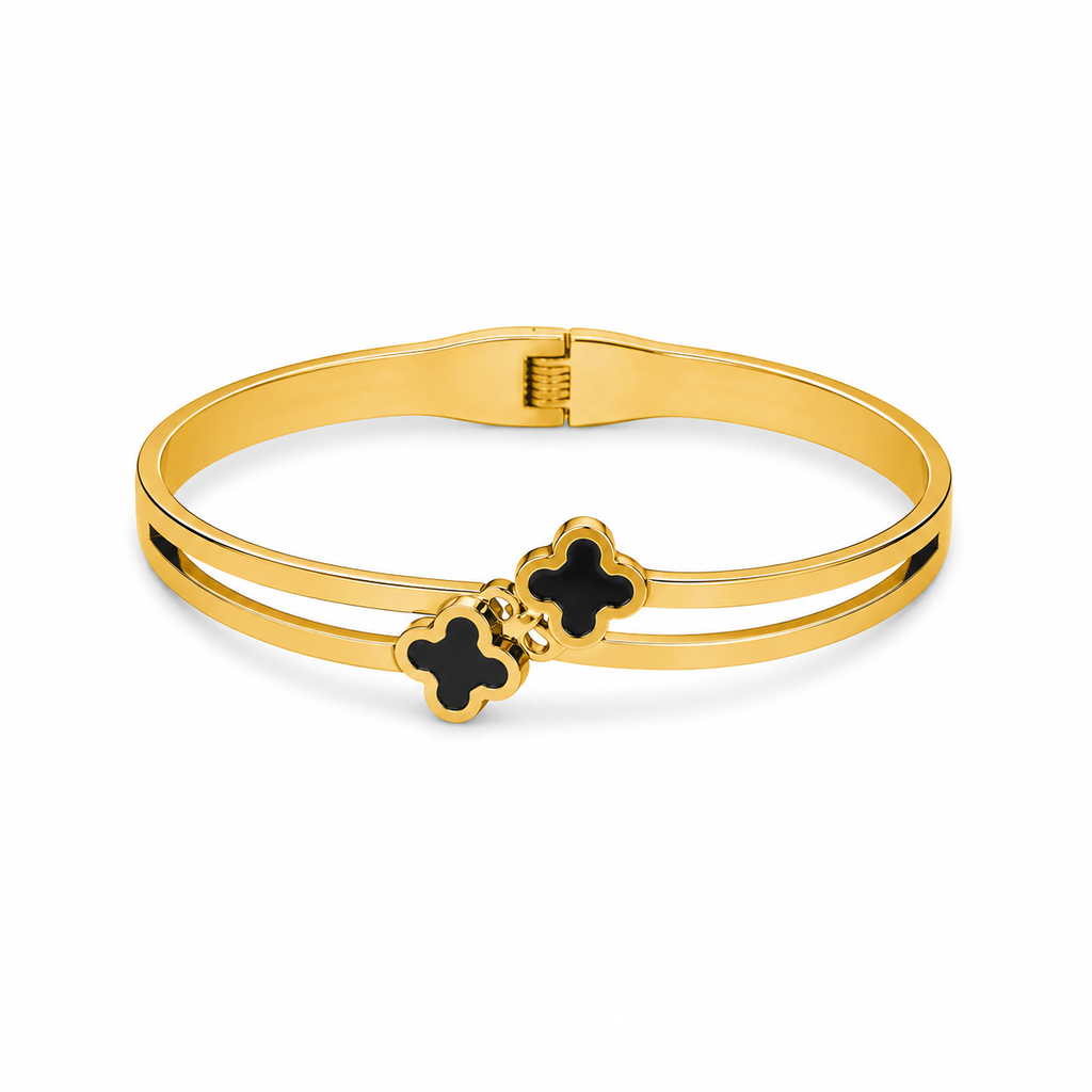 Elegant gold and black bangle