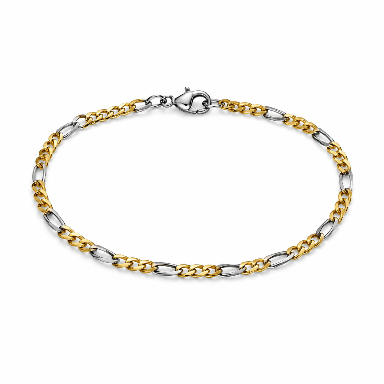 Elegant gold and silver chain loop