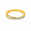 Elegant gold bangle with sparkling stones