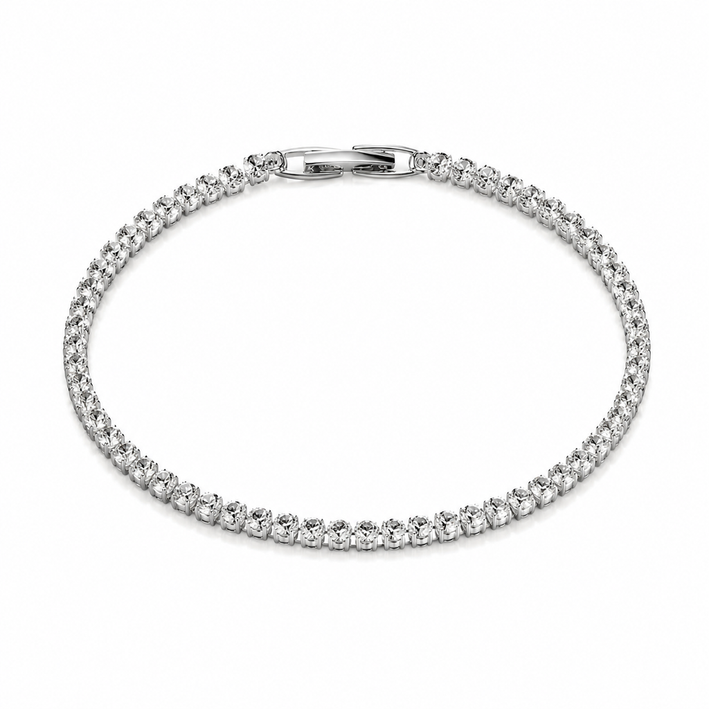 Elegant silver rhinestone
