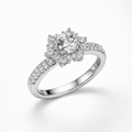 Elegant white gold diamond ring