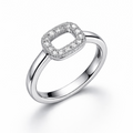 Elegant white gold diamond ring