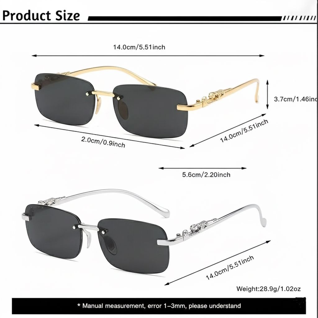 Luxury Retro Gradient Leopard Head Fashion Glasses for Men