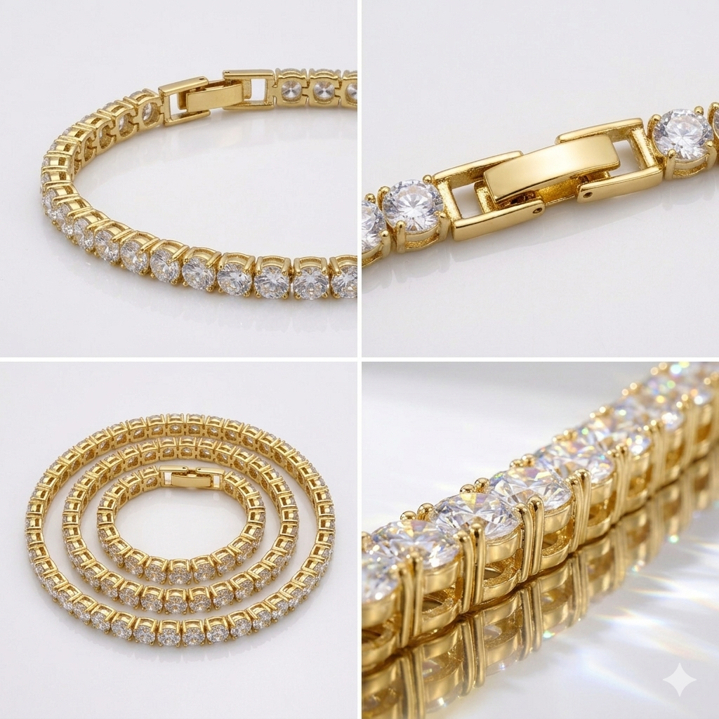 Elegant diamond tennis bracelet arrangement