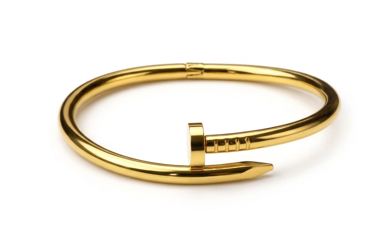 Gold nail bracelet