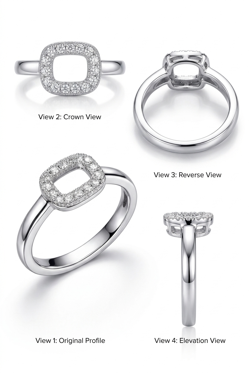 Elegant white gold diamond ring
