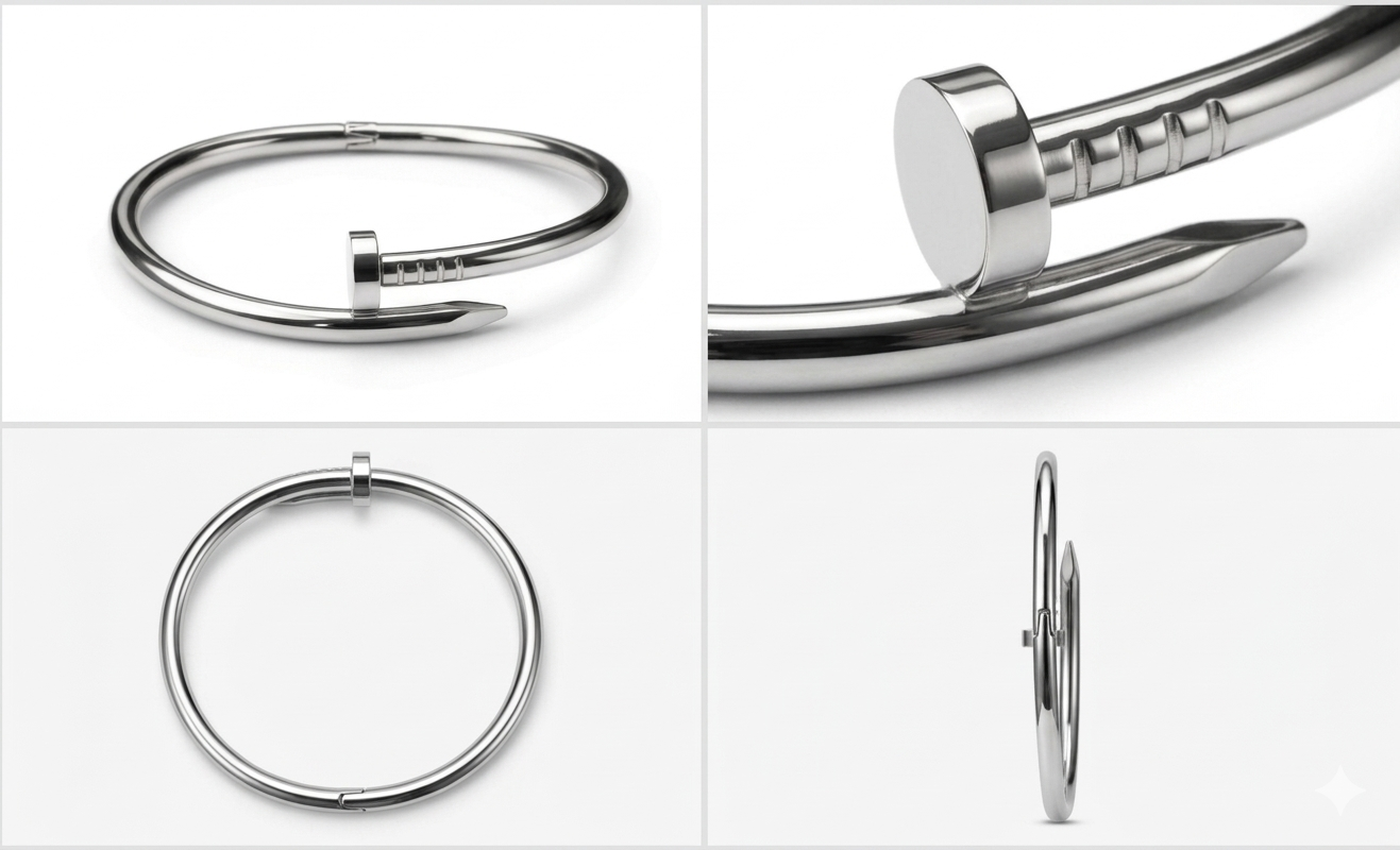 Gold nail bracelet ( silver )