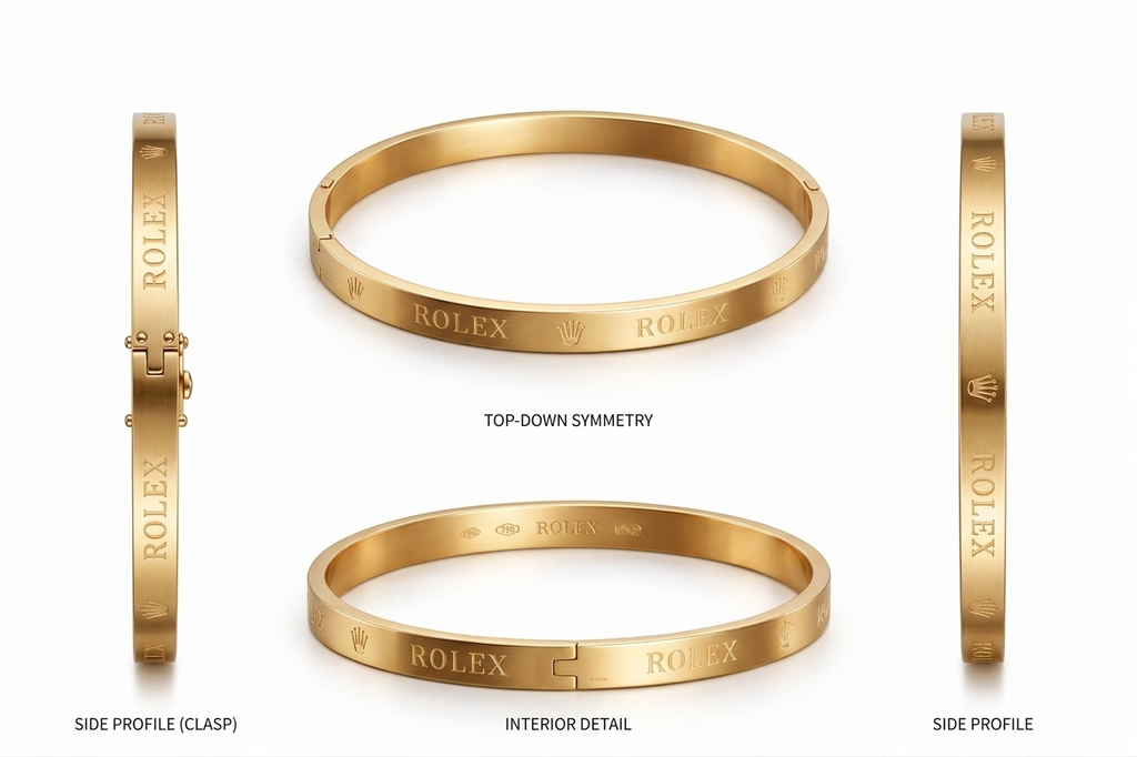 Elegant Rolex gold bangle close-up