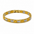 Geometric gold and silver bracelet