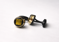Luxurious black and gold stud Cuflink