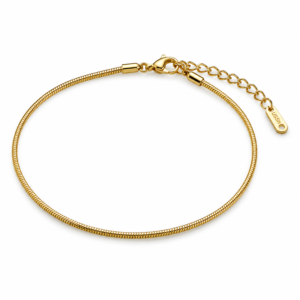 Polished gold snake chain bracelet