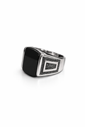 Sleek black onyx signet ring