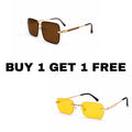 Solar Vision Gold Rimless Sunglasses + Heritage Gold
