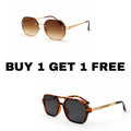 Tortoise Navigator Sunglasses + Octagon Gold Brown