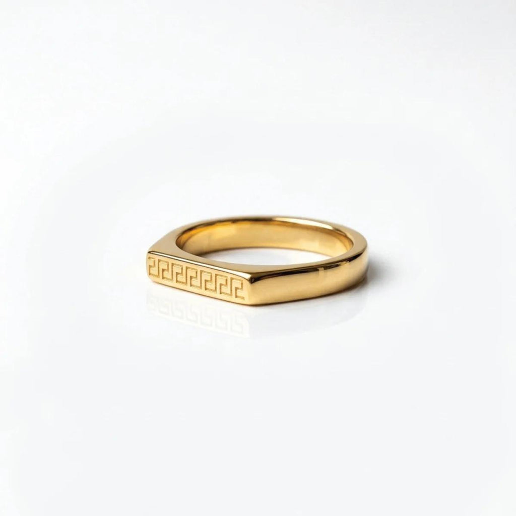 Elysian Greek Key Ring for men's