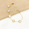 Clover Charm Bracelet (White)